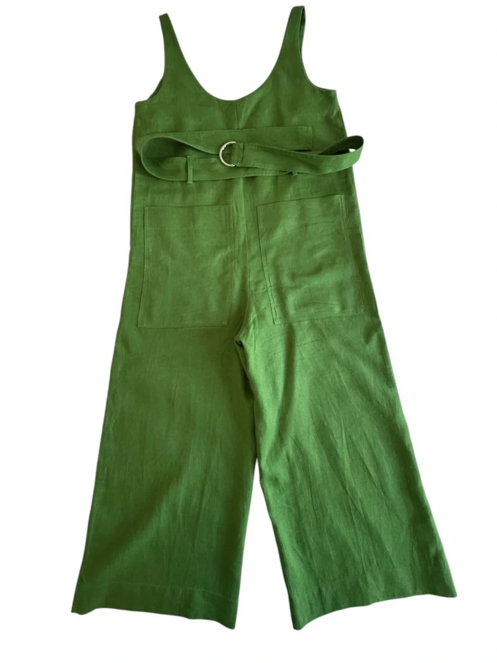 Banana Republic 100% European Linen Wide Leg Jumpsuit Green NWT Sz 6